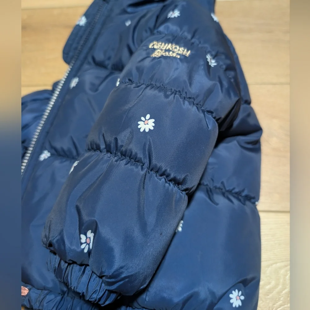 OshKosh B'gosh Navy Puffer Jacket with Pink Lining